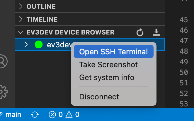 opening an ssh terminal